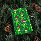 Green Grateful Dead Grinch Bear Gift Wrapping Paper