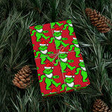 Red Grateful Dead Grinch Bear Gift Wrapping Paper