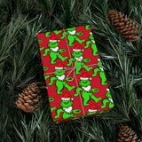 Red Grateful Dead Grinch Bear Gift Wrapping Paper