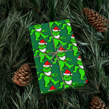 Green Grateful Dead Grinch Bear Gift Wrapping Paper