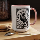 Stylish Accent Coffee Mug: Unique Raven Design for Home, Kitchen, Gifts, Creatives, Halloween