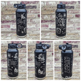 BEETLEJUICE Water Bottle 32OZ Custom Engraving