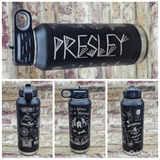 WEDNESDAY ADDAMS Water Bottle 32OZ Custom Engraving