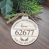 Home For The Holidays Town Zip Code Christmas Ornament (Custom Made To Order) 3"