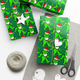Green Grateful Dead Grinch Bear Gift Wrapping Paper