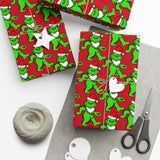 Red Grateful Dead Grinch Bear Gift Wrapping Paper