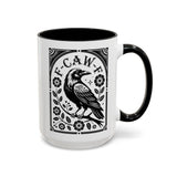 Stylish Accent Coffee Mug: Unique Raven Design for Home, Kitchen, Gifts, Creatives, Halloween