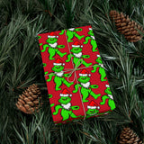 Red Grateful Dead Grinch Bear Gift Wrapping Paper