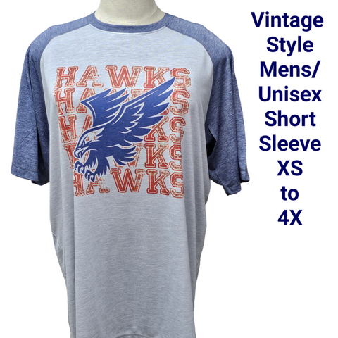Riverton Hawks Mens/Unisex Blue Short Sleeve