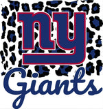 New York Giants "Animal Print" Ladies Navy Long Sleeve T-Shirt