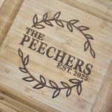 Laurel Wreath Charcuterie Cheese Board and Knife Set