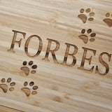 Paw Prints Bamboo Charcuterie Cheese Board and Knife Set