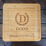 Large Monogram Charcuterie Cheese Board and Knife Set