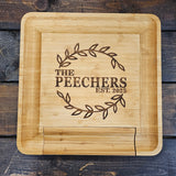 Laurel Wreath Charcuterie Cheese Board and Knife Set