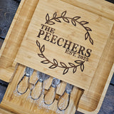 Laurel Wreath Charcuterie Cheese Board and Knife Set