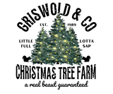 Griswold & Co. Christmas Tree Farm Mens/Unisex Green Sleeve T-Shirt