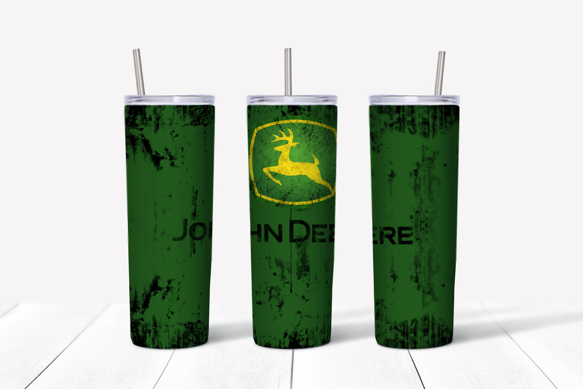 John Deer Tractor 16oz Solo Cups, J D logo on Yellow Cup, Disposable Cups  for Farm Party, John D Stadium Cup