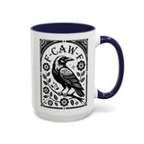 Stylish Accent Coffee Mug: Unique Raven Design for Home, Kitchen, Gifts, Creatives, Halloween