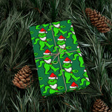 Green Grateful Dead Grinch Bear Gift Wrapping Paper