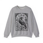 F-CAW-F Crow Raven Sweatshirt Crewneck for Fall, Halloween Gift, Boho Vintage Style