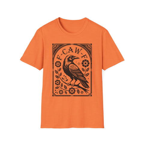 Unisex F-CAW-F Funny Halloween Crow Raven Shirt Graphic T-Shirt Softstyle