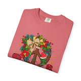 Peace Wreath T-Shirt — Retro Holiday Peace Sign Tee