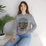 Wyoming 'Nope Rope' Crewneck Sweatshirt — Rattlesnake Teton Mountain Graphic