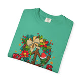 Peace Wreath T-Shirt — Retro Holiday Peace Sign Tee