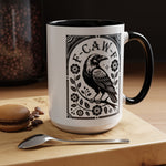 Stylish Accent Coffee Mug: Unique Raven Design for Home, Kitchen, Gifts, Creatives, Halloween