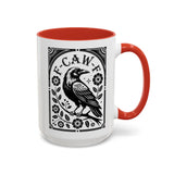 Stylish Accent Coffee Mug: Unique Raven Design for Home, Kitchen, Gifts, Creatives, Halloween