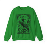 F-CAW-F Crow Raven Sweatshirt Crewneck for Fall, Halloween Gift, Boho Vintage Style