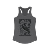 F-CAW-F Vintage Style Design Raven Women's Racerback Tank Top