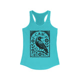 F-CAW-F Vintage Style Design Raven Women's Racerback Tank Top