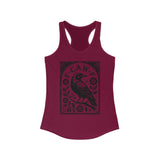 F-CAW-F Vintage Style Design Raven Women's Racerback Tank Top