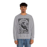 F-CAW-F Crow Raven Sweatshirt Crewneck for Fall, Halloween Gift, Boho Vintage Style