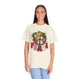 Peace Wreath T-Shirt — Retro Holiday Peace Sign Tee