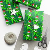 Green Grateful Dead Grinch Bear Gift Wrapping Paper