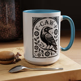 Stylish Accent Coffee Mug: Unique Raven Design for Home, Kitchen, Gifts, Creatives, Halloween