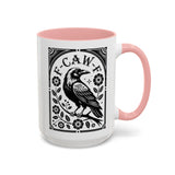 Stylish Accent Coffee Mug: Unique Raven Design for Home, Kitchen, Gifts, Creatives, Halloween