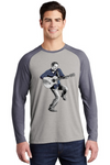 Dancing Dave Matthews Mens/Unisex Navy Long Sleeve T-Shirt Jon Crow Designs