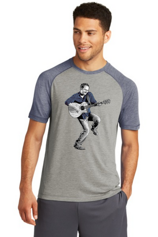 Dancing Dave Matthews Mens/Unisex Navy Sleeve T-Shirt Jon Crow Designs