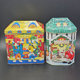 Vintage (2) M&M’s Holiday Tin Christmas Village Series circa 1999