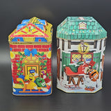 Vintage (2) M&M’s Holiday Tin Christmas Village Series circa 1999