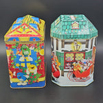 Vintage (2) M&M’s Holiday Tin Christmas Village Series circa 1999