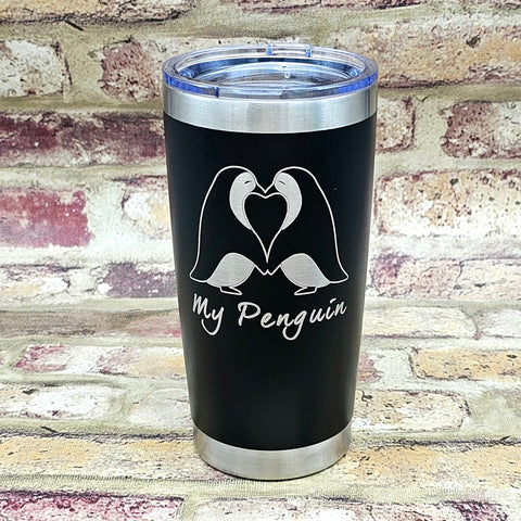 Penguin Love Laser Engraved Cup