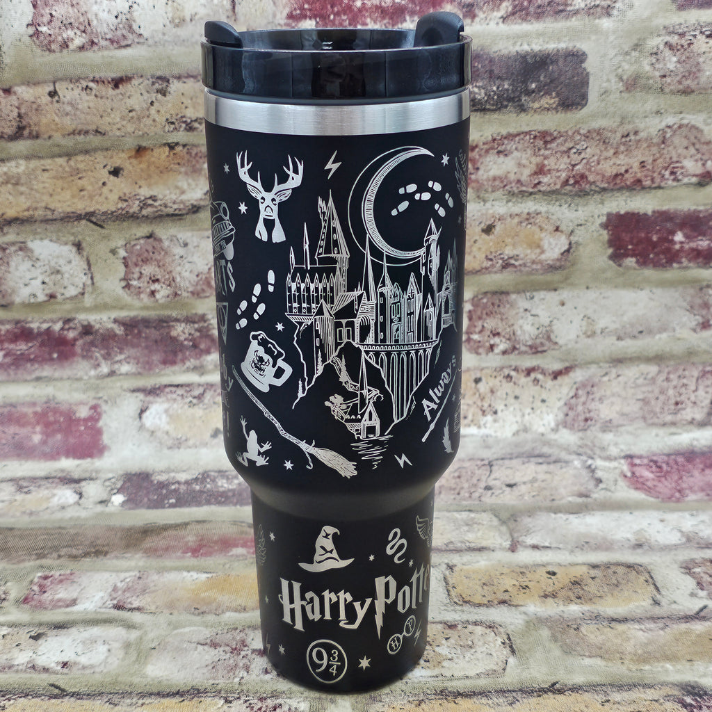 Harry Potter Stanley Cup For Sale Dupe Wizards World 40Oz Stainless Steel  Tumbler With Handle 40 Oz Hogwarts School Tumblers Always Happiness Can Be  Found - Laughinks