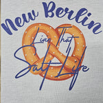 New Berlin Pretzels Heather Navy Accent Ladies Scoop Neck "Livin' That Salt Life"