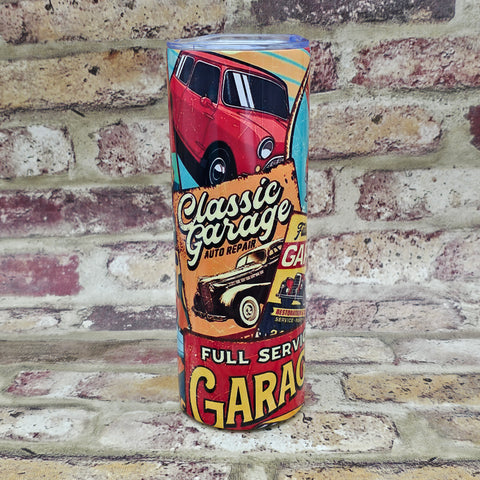 Retro Classic Car Garage Full Color 20oz Cup