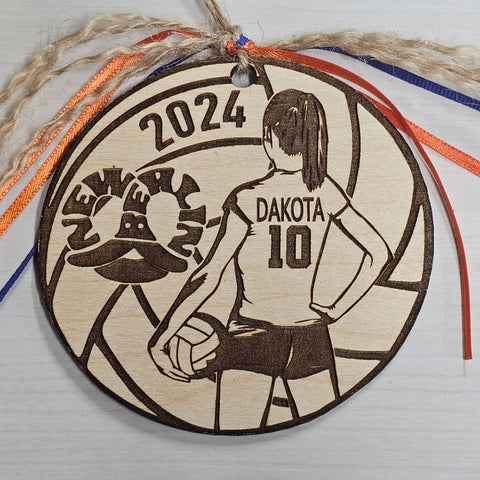 Volleyball Player Christmas Ornament (Custom Made To Order) 3.85" tall