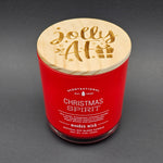 Christmas Spirit Woodwick Soy Candle with "Jolly AF" Engraved on Lid 11oz